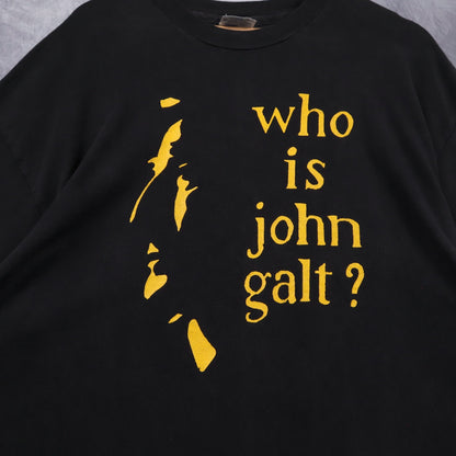 90s Black Who Is John Galt? Shirt 4671