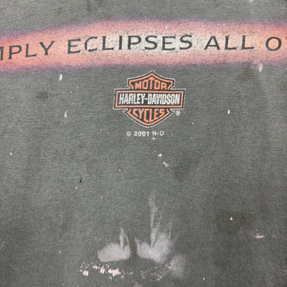 Early 00s Faded Black Gray Harley Davidson Simply Eclipses All Others Painter Graphic Shirt XXL 1106