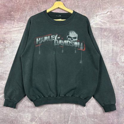 00s Faded Black Harley Davidson Sweatshirt 3069
