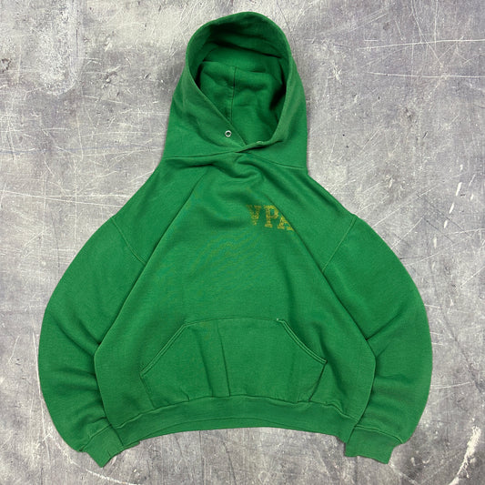 70s Green Russell Athletic Vermont Police Academy Water Print Graphic Hoodie M AB69
