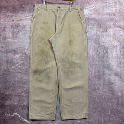 90s Tan Brown Carhartt Carpenter Work Pants 37x31.5 2462