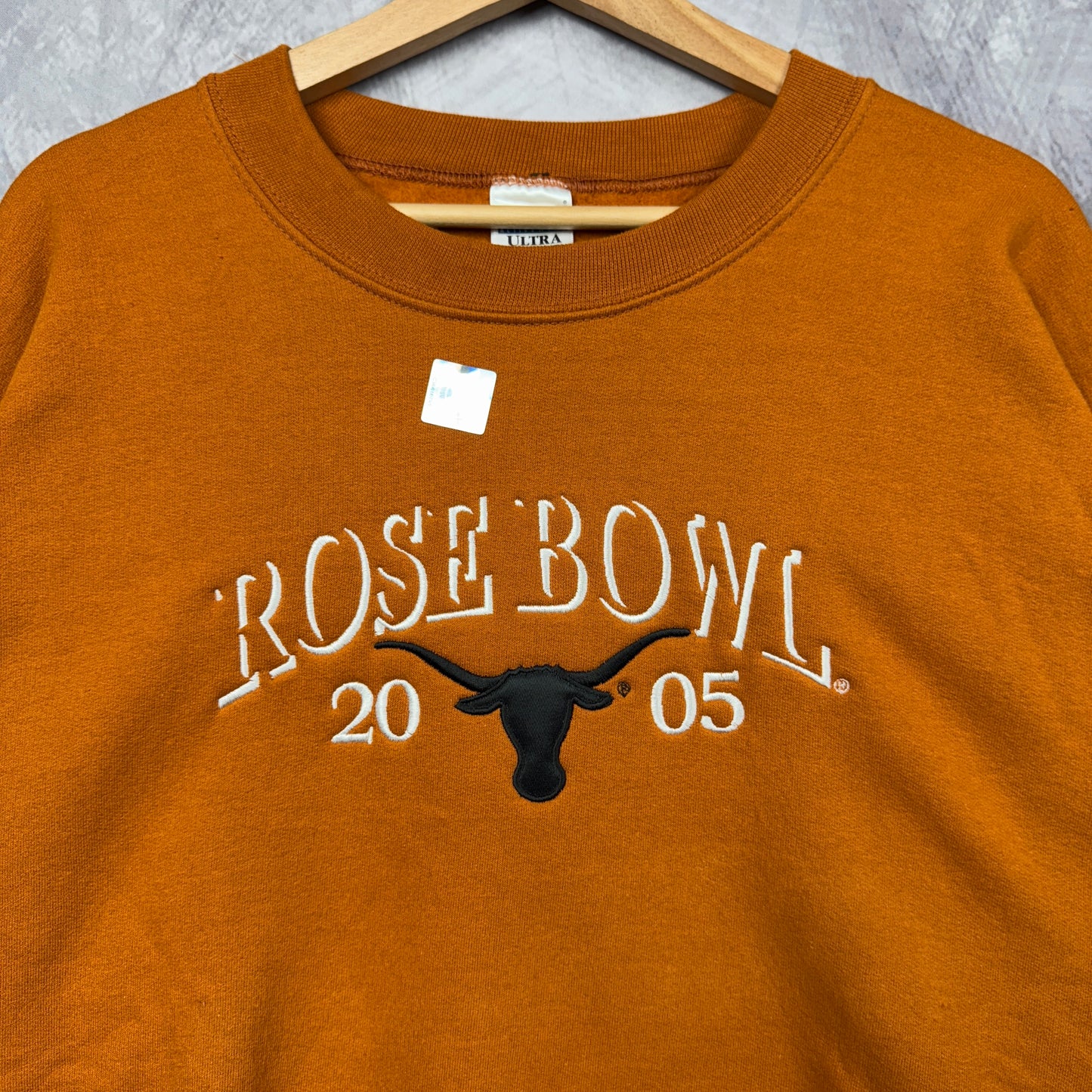 2005 Orange Rose Bowl Texas Longhorns Crewneck Sweatshirt 4382