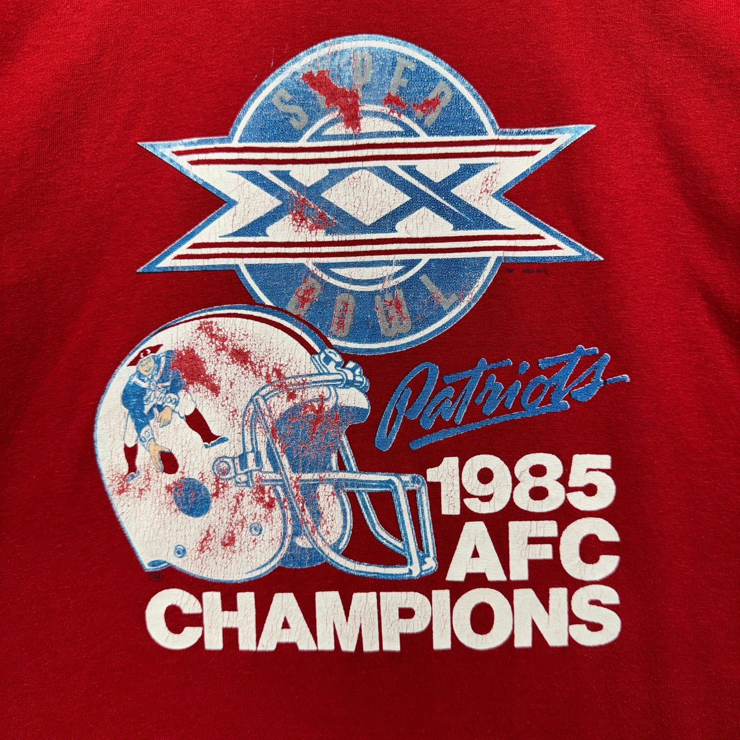 1985 Red New England Patriots Shirt 4165