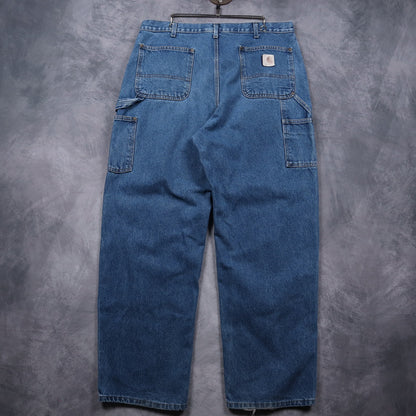 90s Medium Wash Carhartt Double Knee Denim Pants 5046