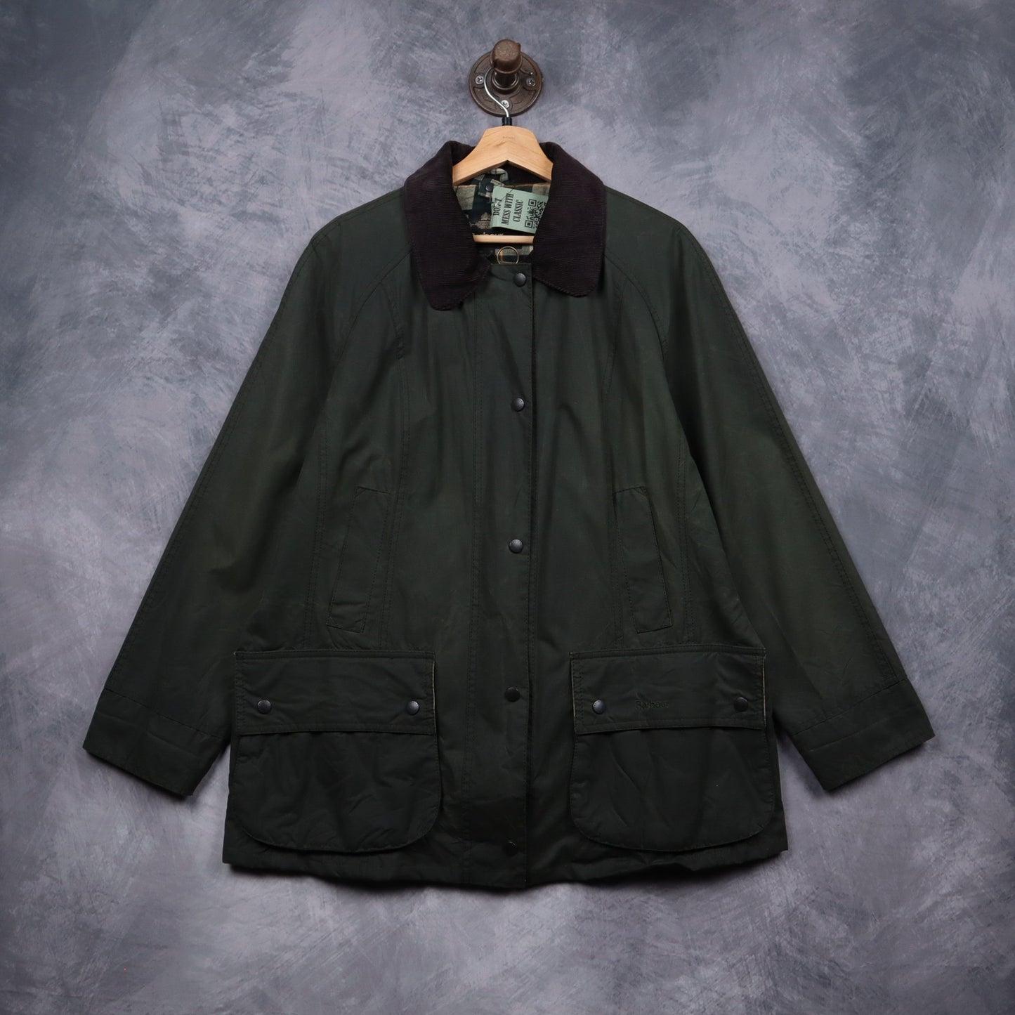 00s Olive Green Barbour Waxed Jacket 5073