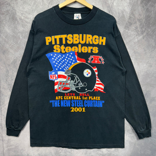 2001 Black Pittsburgh Steelers Longsleeve Shirt 4175