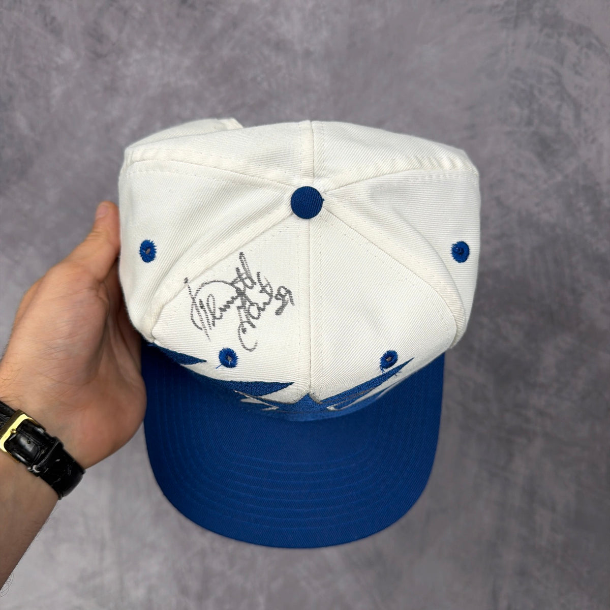 90s White Dallas Cowboys Logo Athletic Sharktooth Snapback Hat 6866