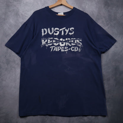 90s Navy Blue Dustys Records Tapes-CDs Shirt 4649