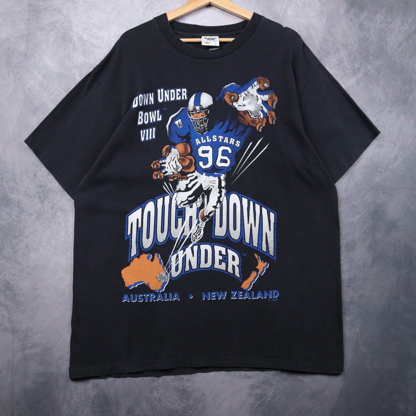 1996 Black Down Under Bowl VIII Touchdown Football Shirt 4683