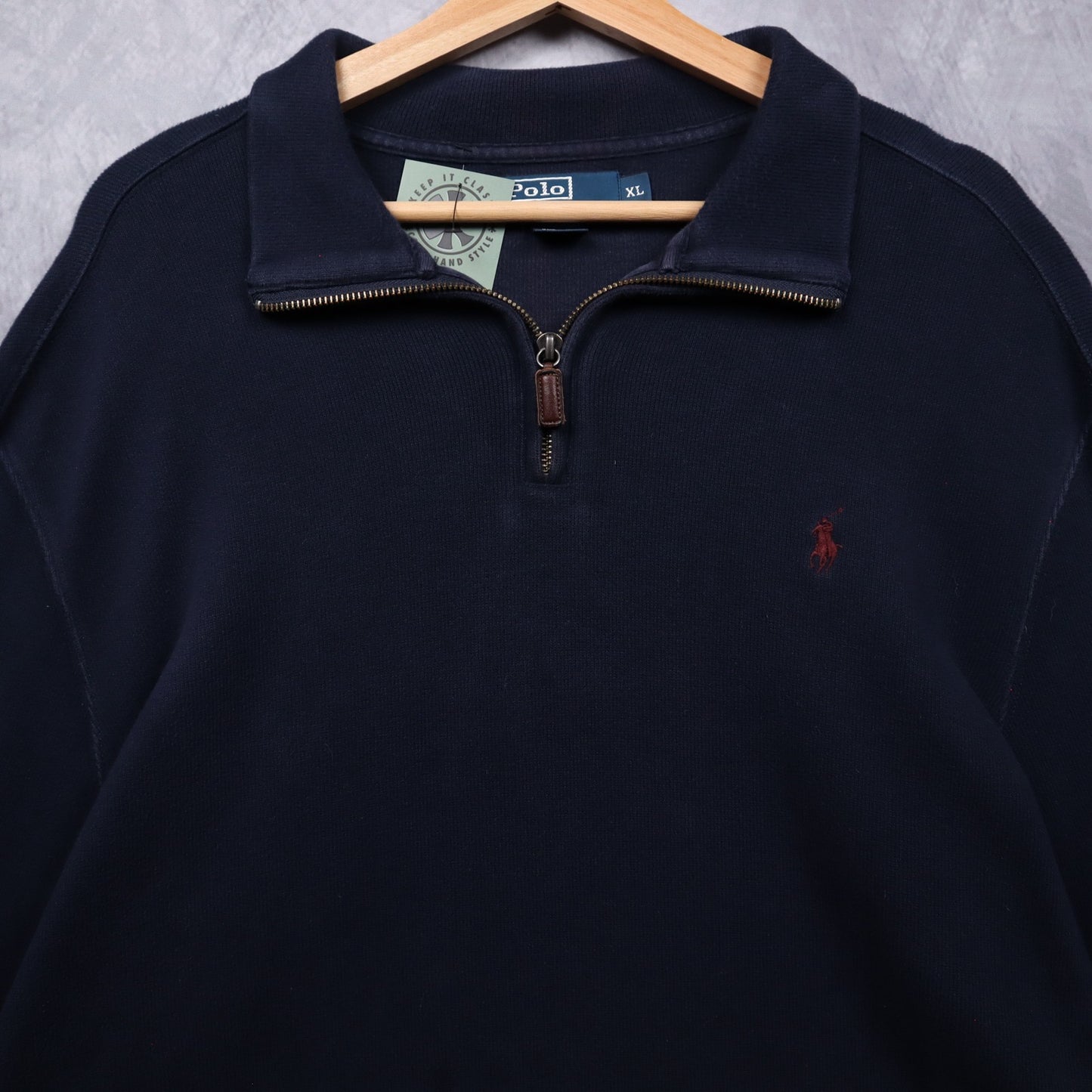 90s Navy Blue Polo Ralph Lauren Quarter Zip 4712