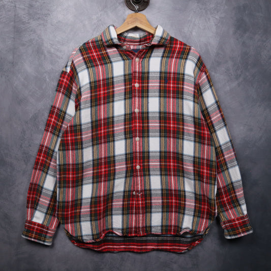 00s Red Plaid Polo Ralph Lauren Flannel Shirt 4705
