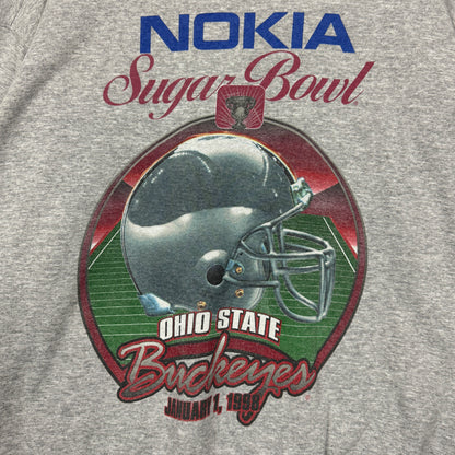 1998 Light Gray Starter Ohio State Buckeyes Nokia Suger Bowl Crewneck Sweatshirt L 0046