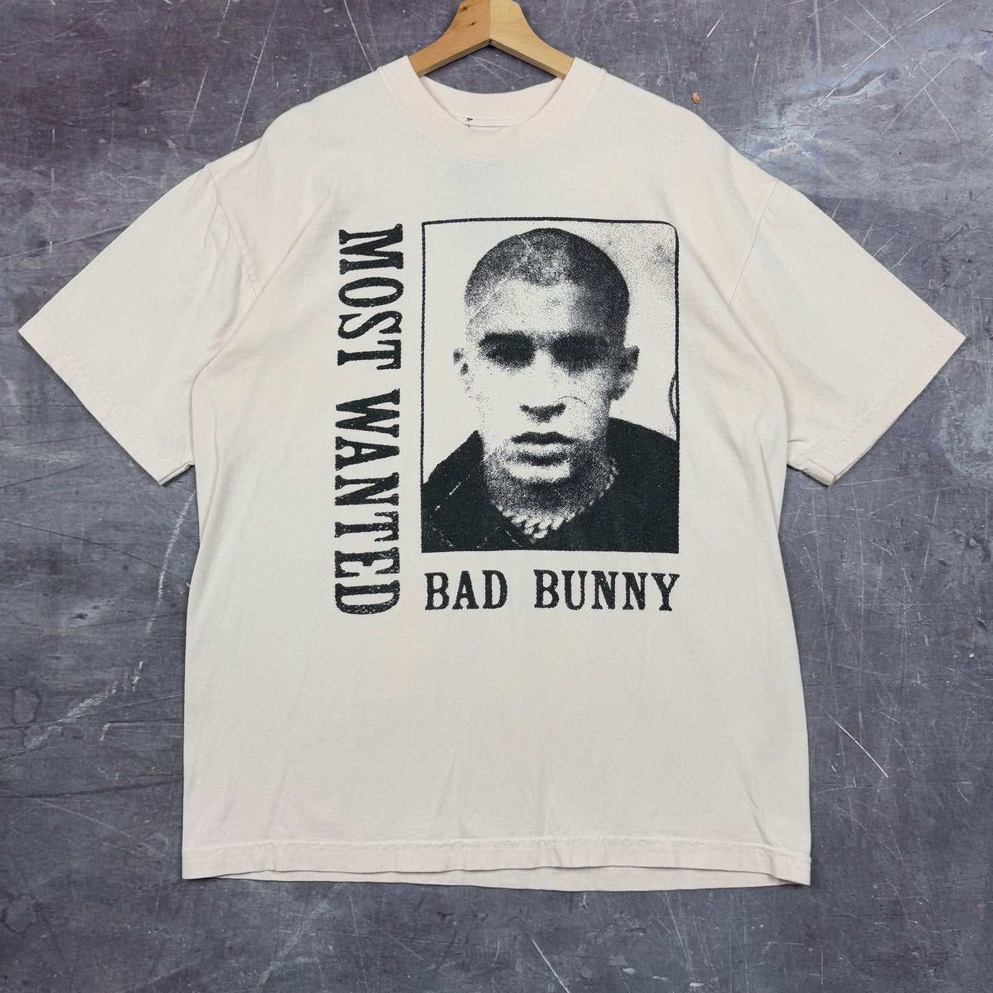 Light Pink Bad Bunny Most Wanted Tour Graphic Shirt L 1070