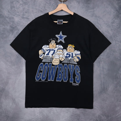 1993 Black Dallas Cowboys x Flintstones Shirt 6738