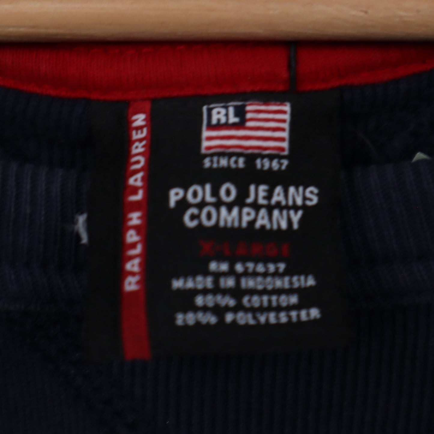 00s Navy Blue Polo Jeans Co Embroidered Crewneck Sweatshirt 4716