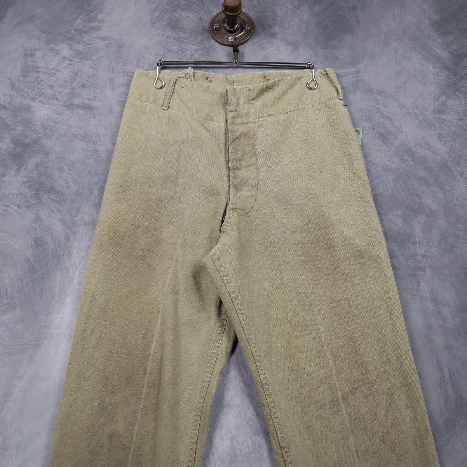 40s Khaki US Military Button Fly Trousers 5045