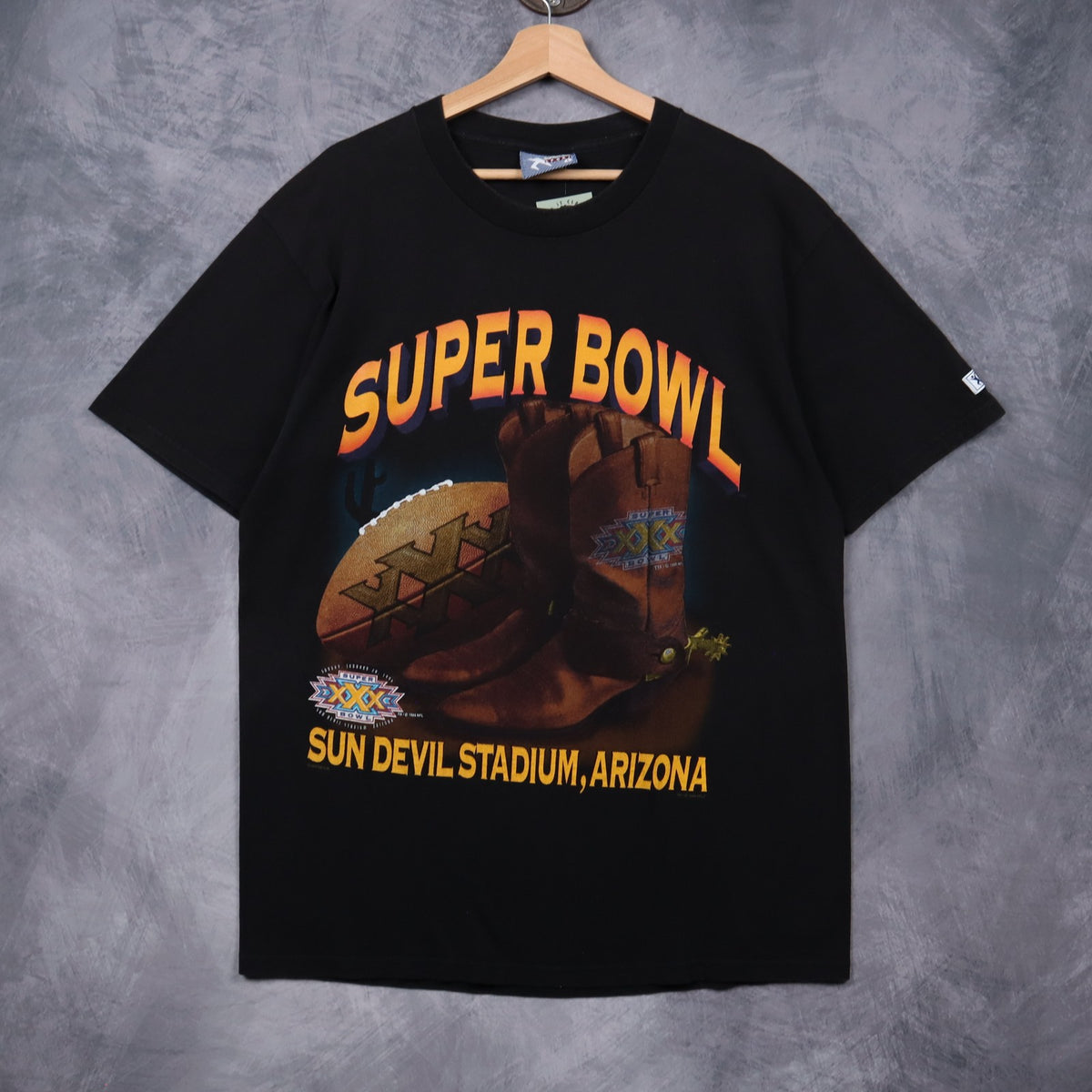 1996 Black Super Bowl XXX Sun Devil Stadium Shirt 6747