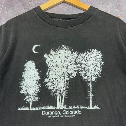 1994 Black Tree Night Art Durango Colorado Graphic Shirt XL 1151