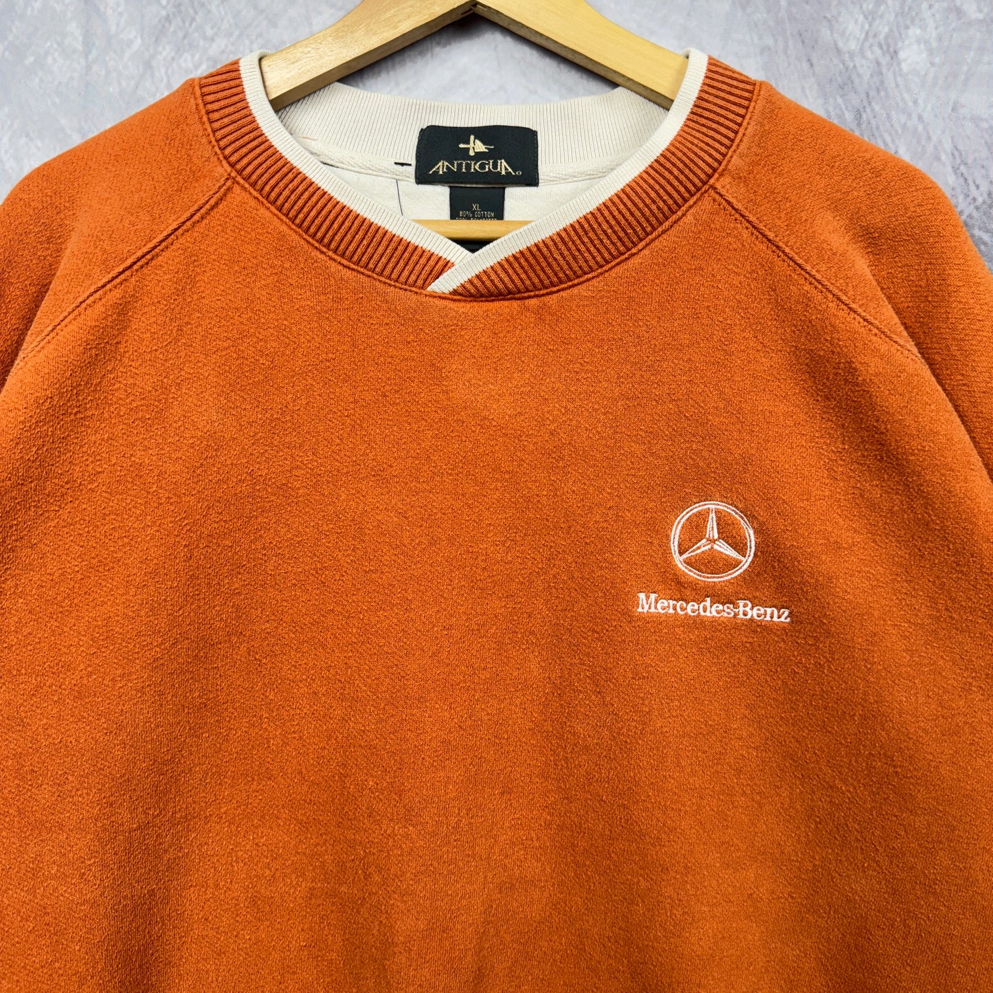 90s Orange Mercedes Benz Crewneck Sweatshirt 4077