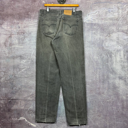 90s Faded Black Levi's 550 Orange Tab Denim Jeans 35x32 2231