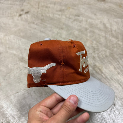 90s Orange University of Texas Longhorns Sports Specialties Double Line Script Snapback Hat