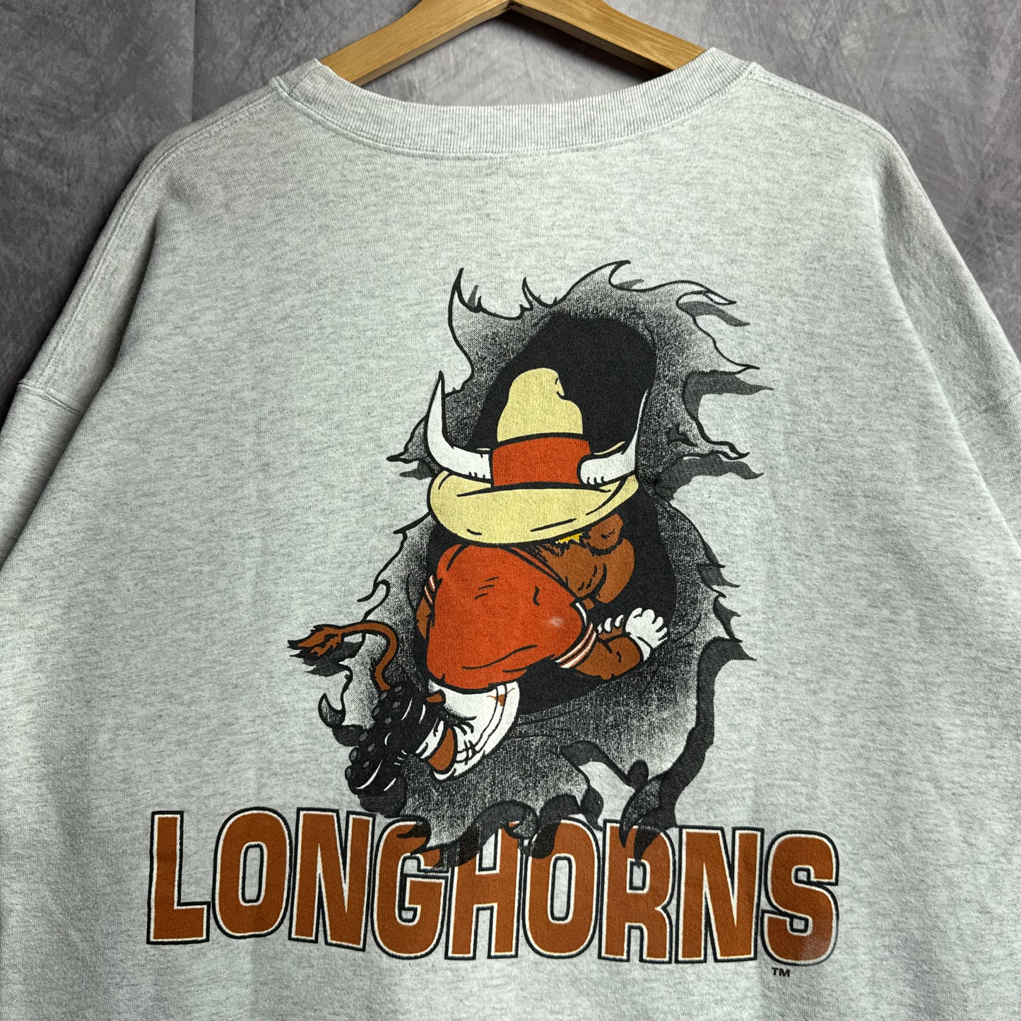 90s Grey Nutmeg Texas Longhorns Breakthrough Crewneck Sweatshirt 4442