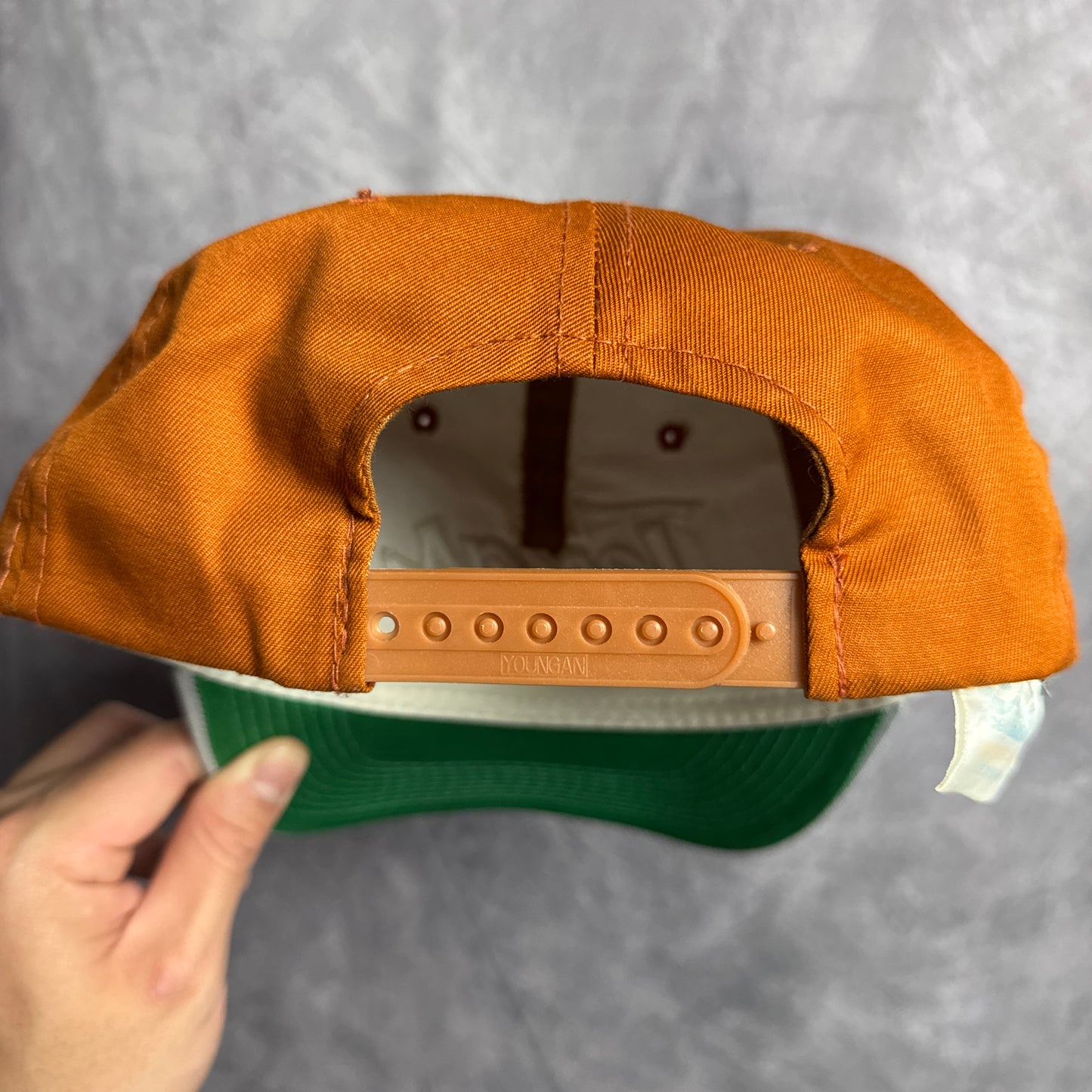 90s Texas Longhorns Sports Specialties Double Line Script Snapback Hat 4629