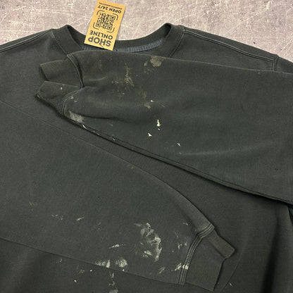 00s Faded Black Carhartt Essential Logo Crewneck Sweatshirt XL J16