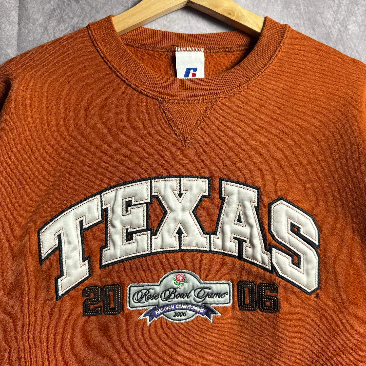 2006 Orange Texas Longhorns Rose Bowl Crewneck Sweatshirt 4586