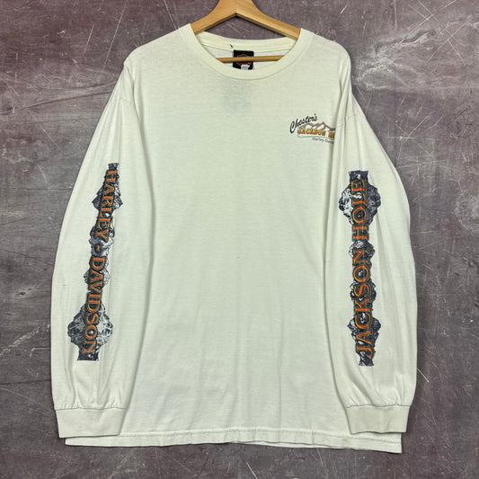 00s White Harley Davidson Long Sleeve Shirt 3111