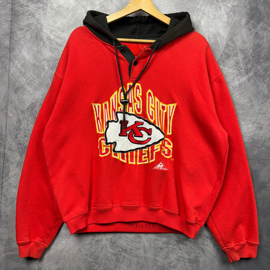 90s Red Kansas City Chiefs Apex Hoodie 4135