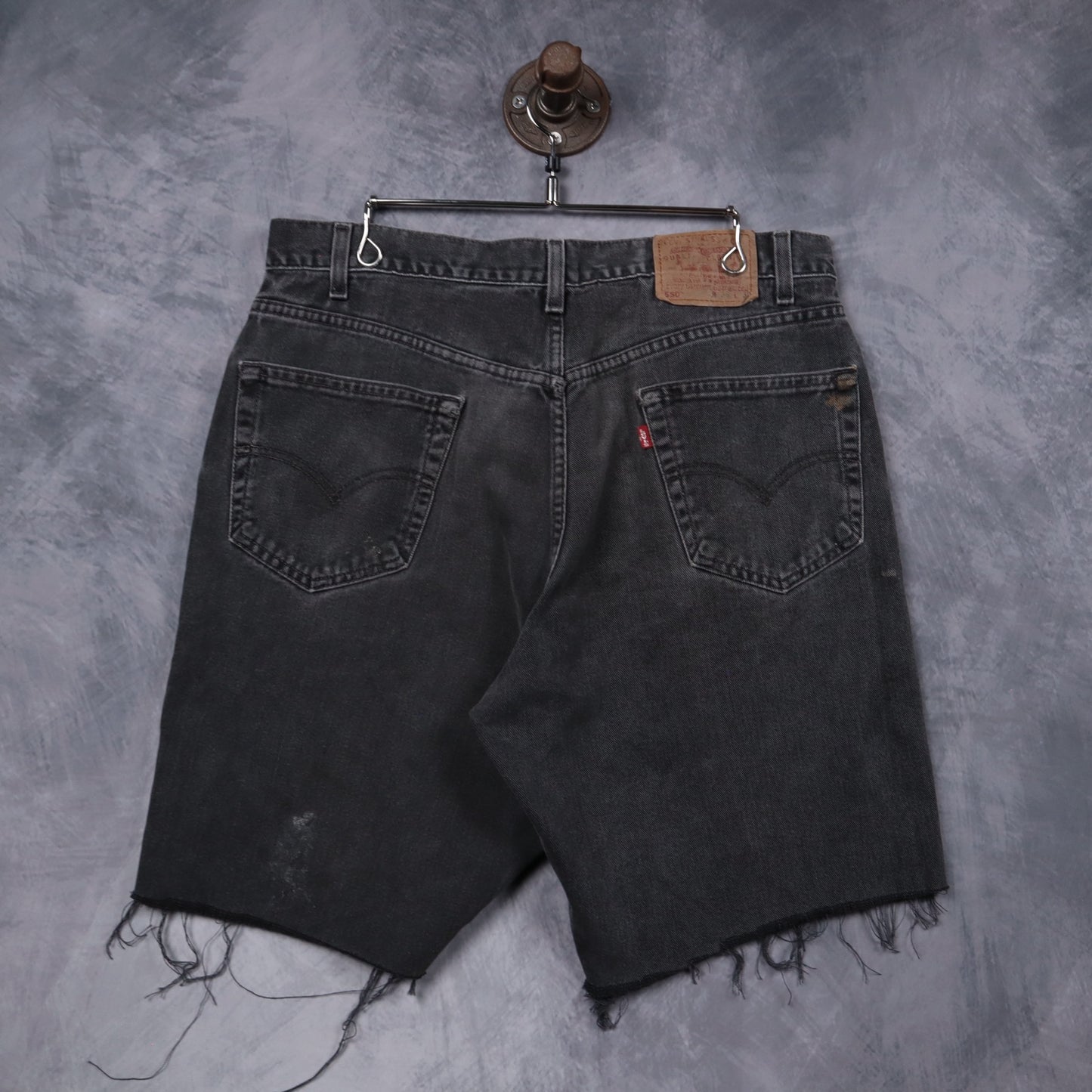 90s Faded Black Levi's 550 Cutoff Denim Shorts 5210