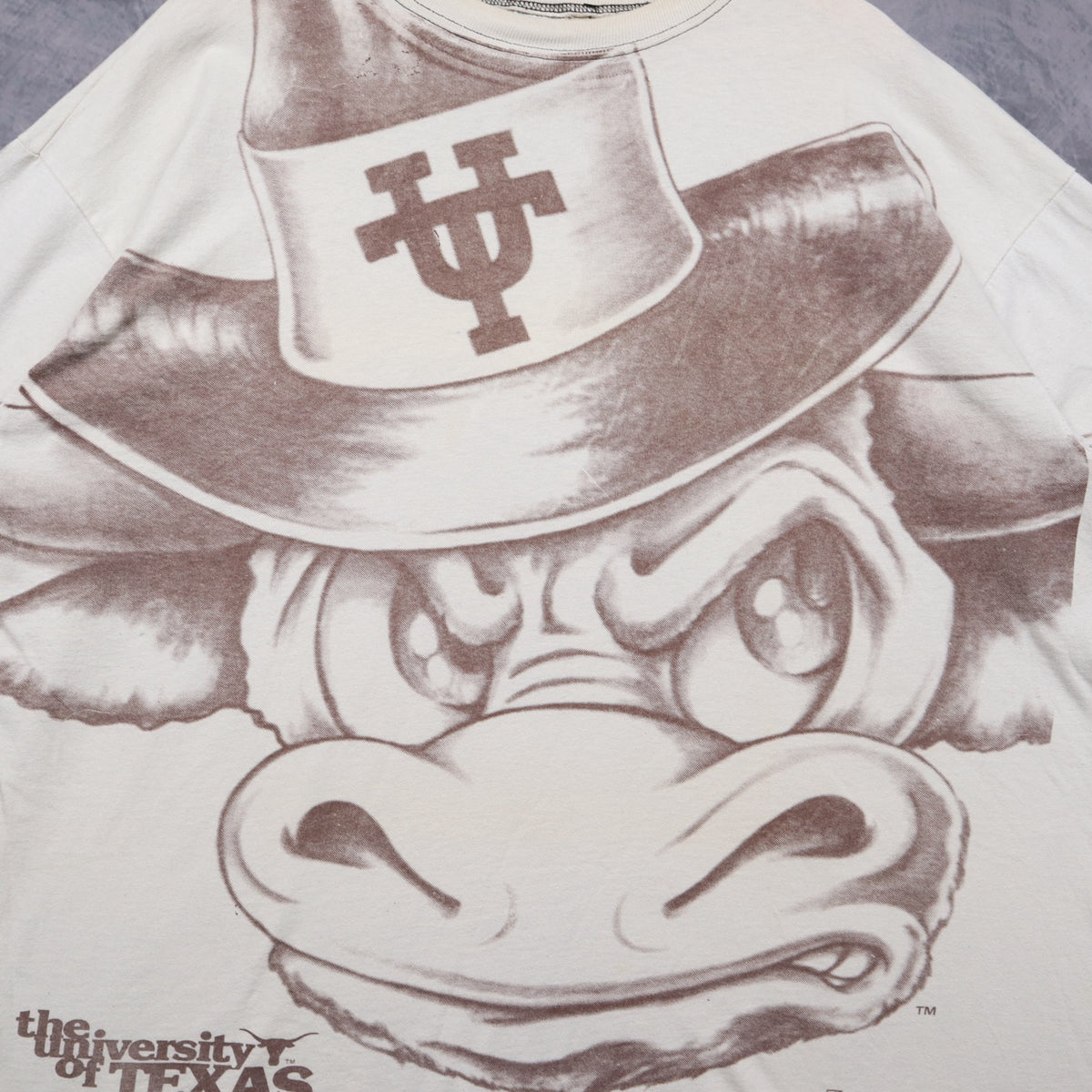 90s White University Of Texas Longhorns Big Print Shirt 5731