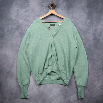 90s Sage Green JCPenney Knit Cardigan Sweater 5471