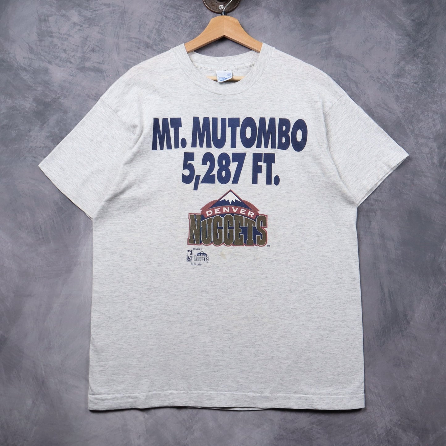 90s Grey Denver Nuggets Mt. Mutombo Shirt 5350