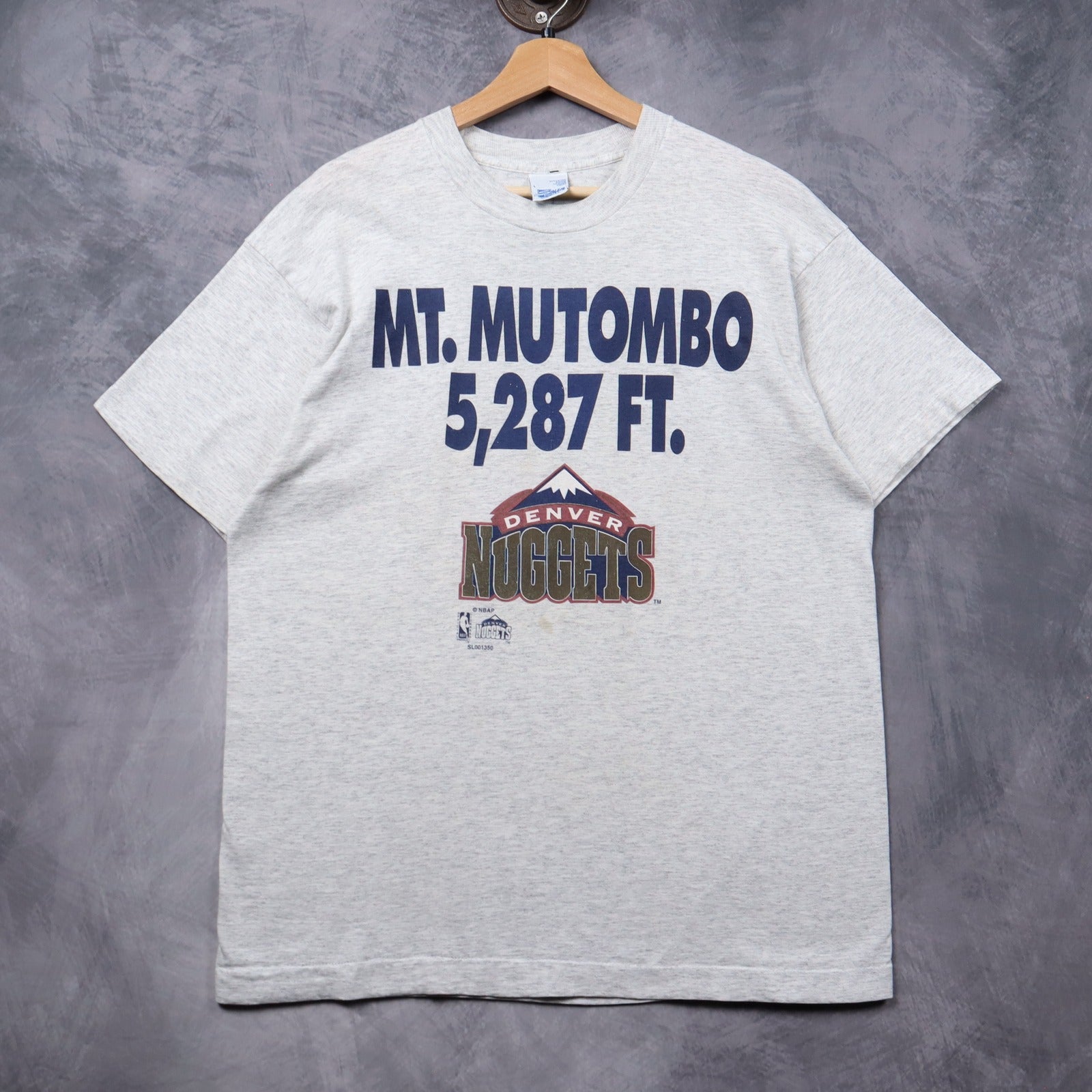 90s Grey Denver Nuggets Mt. Mutombo Shirt 5350