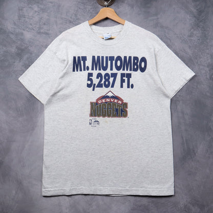 90s Grey Denver Nuggets Mt. Mutombo Shirt 5350