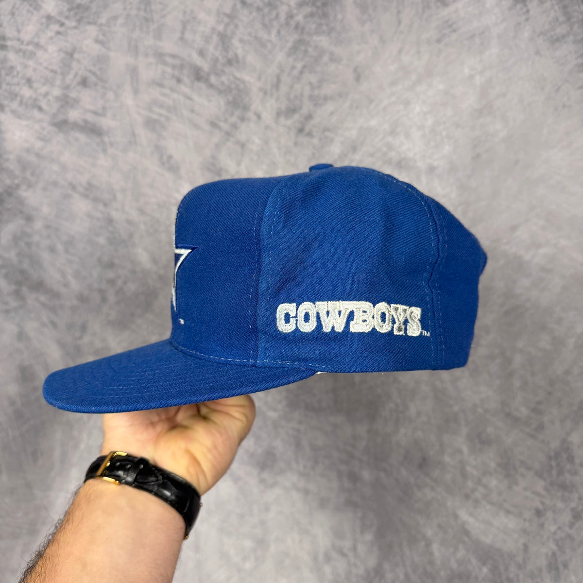 90s Blue Dallas Cowboys Apex One Snapback Hat 6862