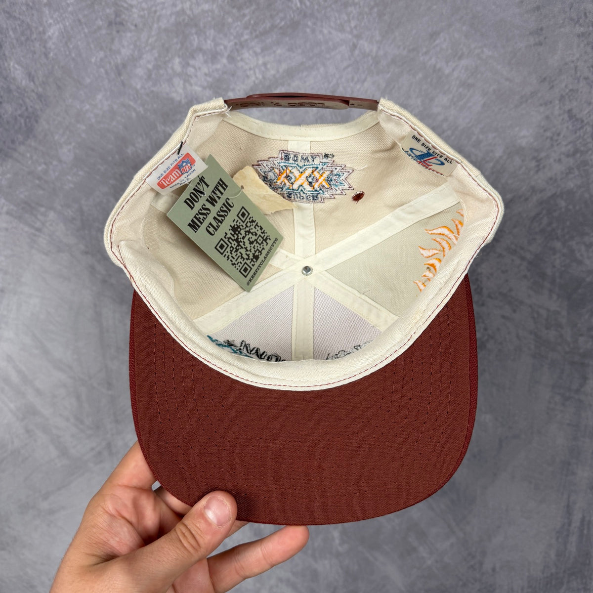 1996 Cream Dallas Cowboys Super Bowl XXX Champions Logo Athletic Snapback Hat 6832