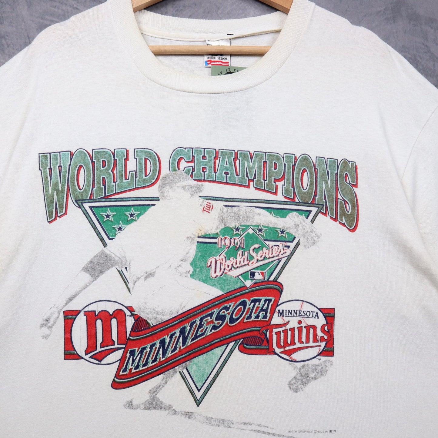 1991 White Minnesota Twins World Champions Shirt 5599
