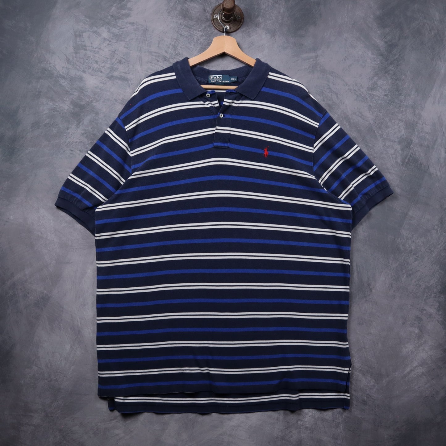 Early 2000s Navy Polo Ralph Lauren Striped Polo Shirt 5320