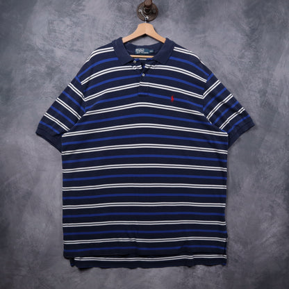Early 2000s Navy Polo Ralph Lauren Striped Polo Shirt 5320