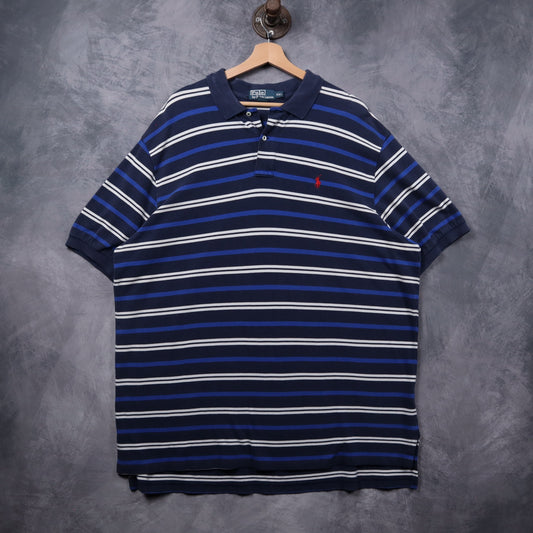 Early 2000s Navy Polo Ralph Lauren Striped Polo Shirt 5320