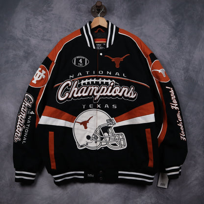 00s Black Texas Longhorns 4 Time National Champions Jacket 5936