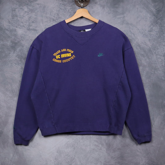 90s Purple Nike ACG UC Irvine Track And Field Cross Country Crewneck Sweatshirt 5105