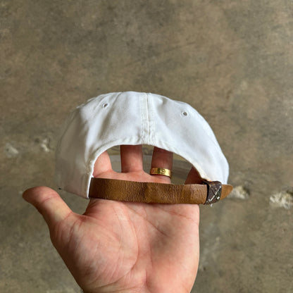 80s White Texas Longhorns Leather Strap Hat 5782