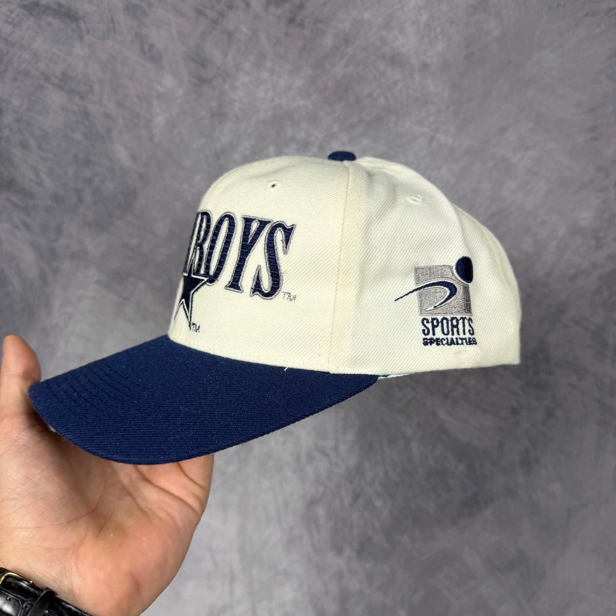 90s Cream Dallas Cowboys Sports Specialties Snapback Hat 6858