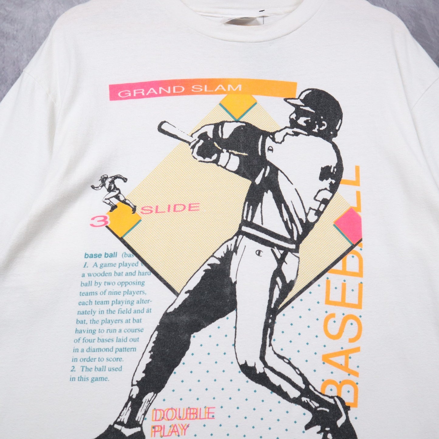 90s White Harvard Baseball Grand Slam Champion Shirt 4691