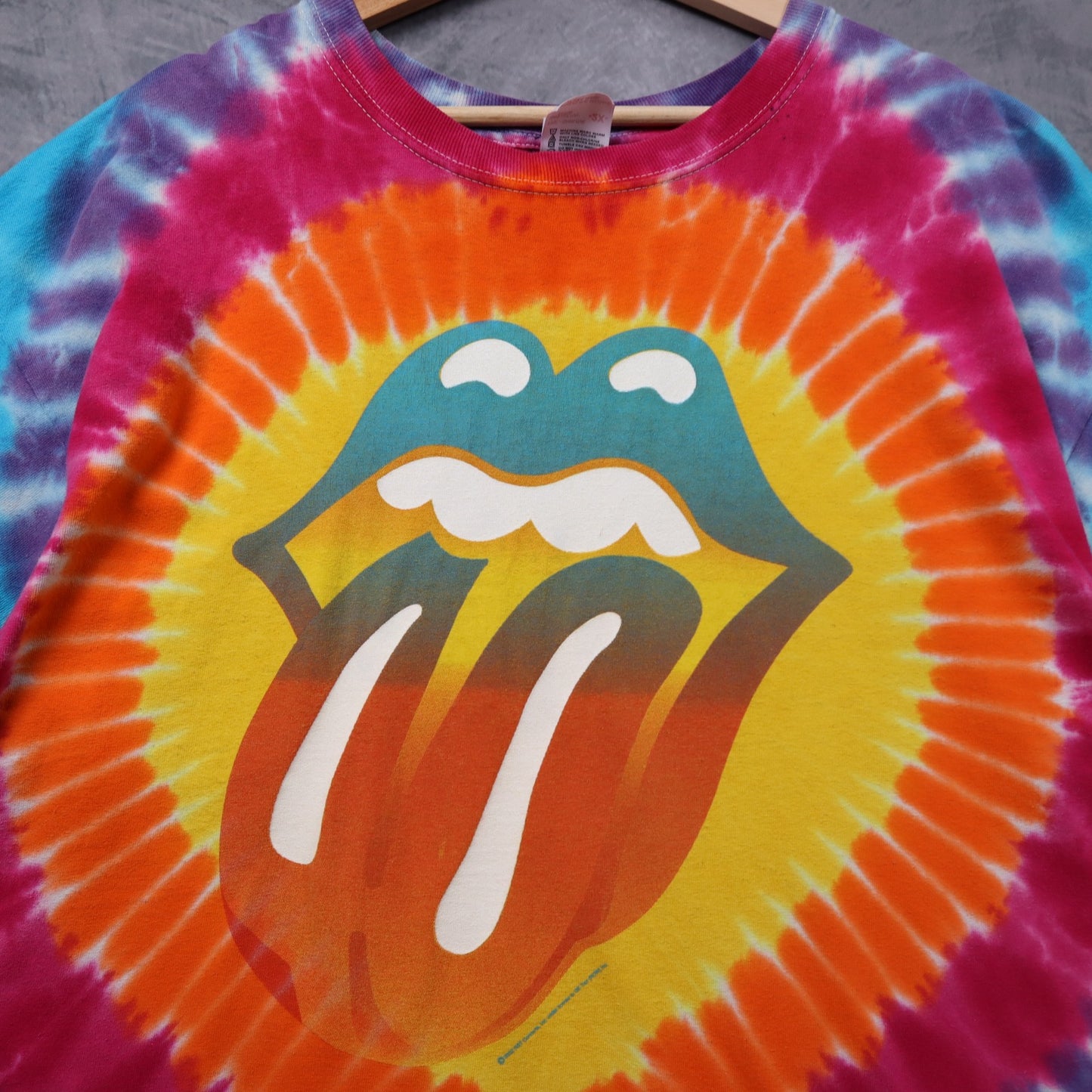 2003 Rolling Stones Tie Dye Tongue Logo Tour Shirt 5454