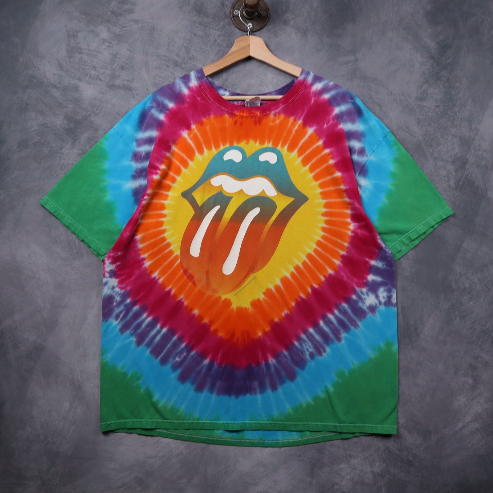 2003 Rolling Stones Tie Dye Tongue Logo Tour Shirt 5454